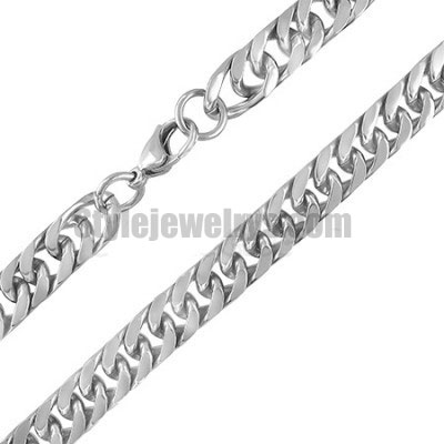 Stainless steel jewelry Chain 50cm - 55cm length cowboy curb chain necklace w/lobster 8mm ch360224